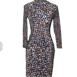 REVOLVE x BCBGMaxAzria Midi Dress Retro mod mobwife longsleeve Ruched S